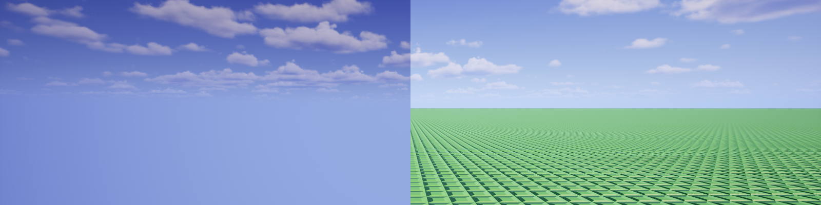 Ground visibility comparison, off vs. on