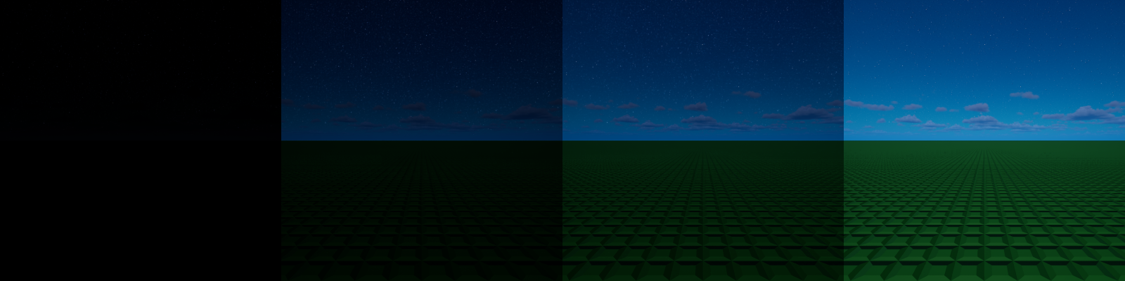 Various moonlight intensity values in order