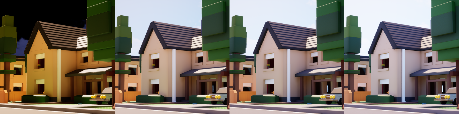 Various sky intensity percentages