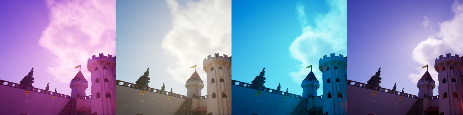 Various sunlight colors in order