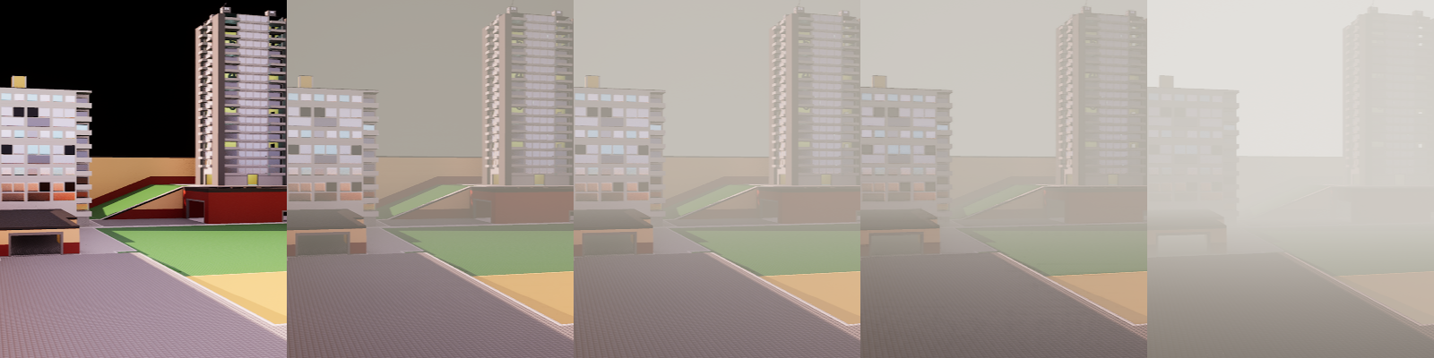 Various fog ambient strength values in order