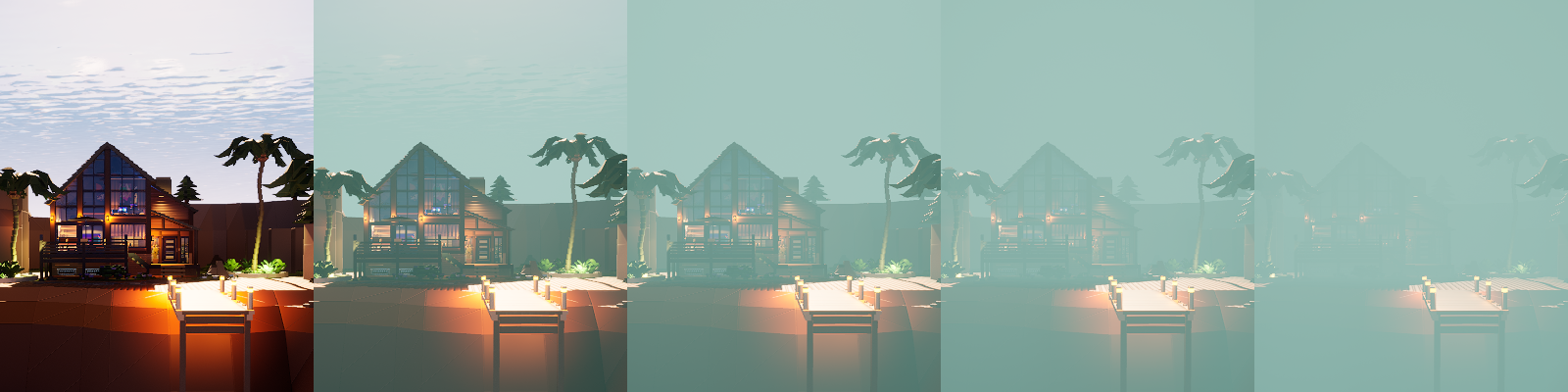 Various fog intensity values in order