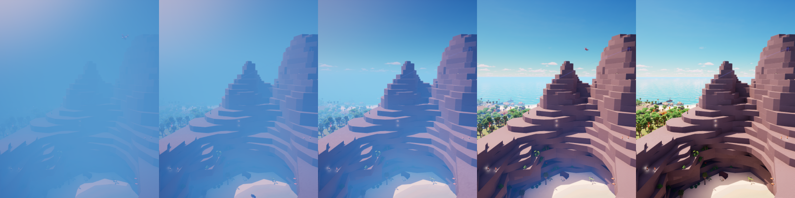 Various clear fog height values in order