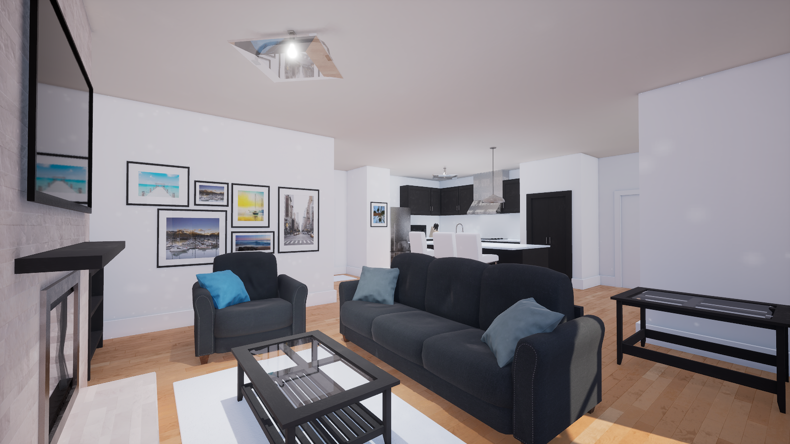 Studio lit up with the Studio Day preset