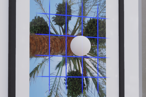 Ball physics object with the Super grid snap mode in vertical orientation