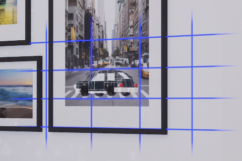 Car prefab with the Super grid snap mode in vertical orientation