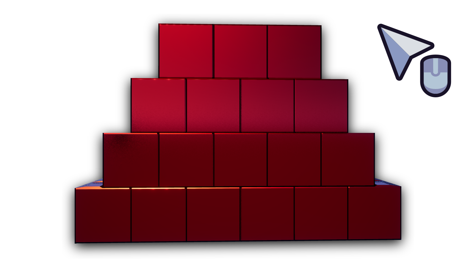 Bricks after fill painting with material only