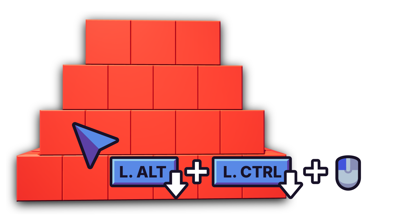 Bricks before fill painting with material only