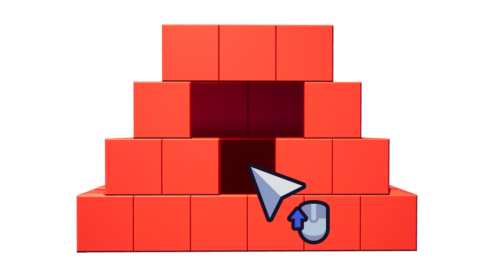 Bricks after painting with material only