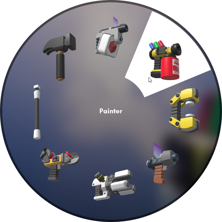 Painter on the top-right corner of the Tool Wheel