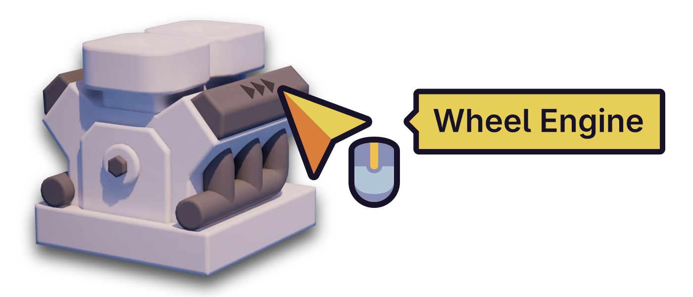 Middle click with the resizer, showing the name of a brick.