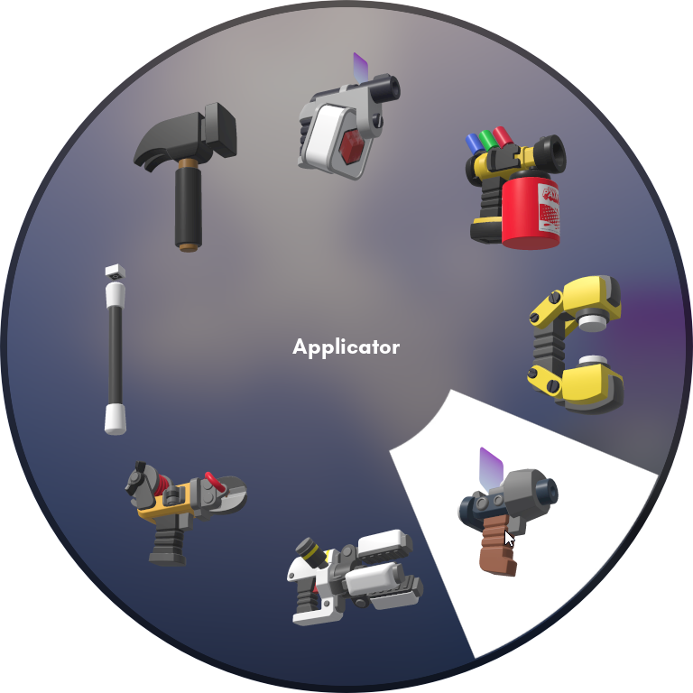 Applicator on the bottom right corner of the Tool Wheel