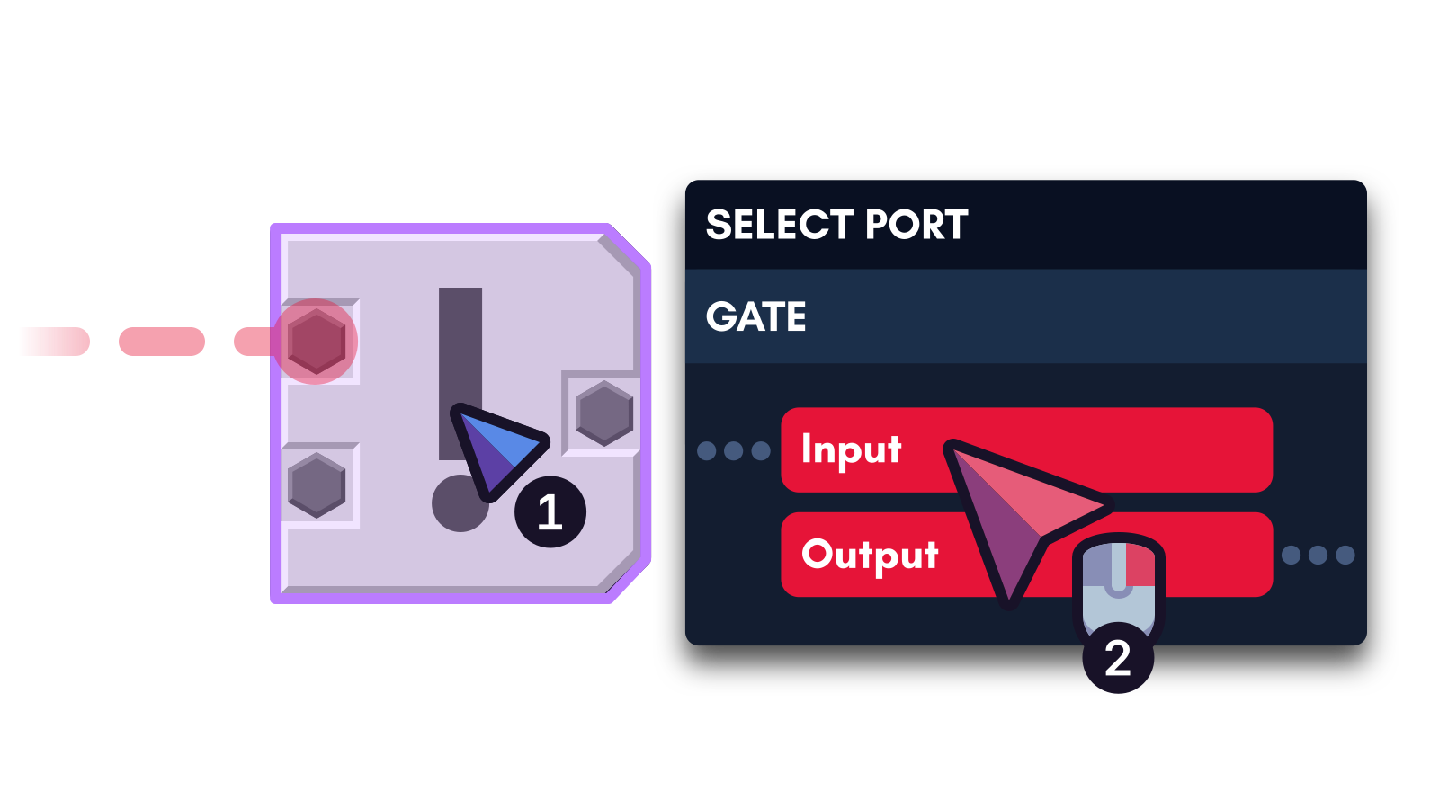 Wire being disconnected from a port