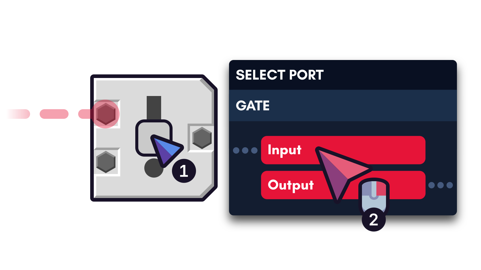 Wire being disconnected from a port