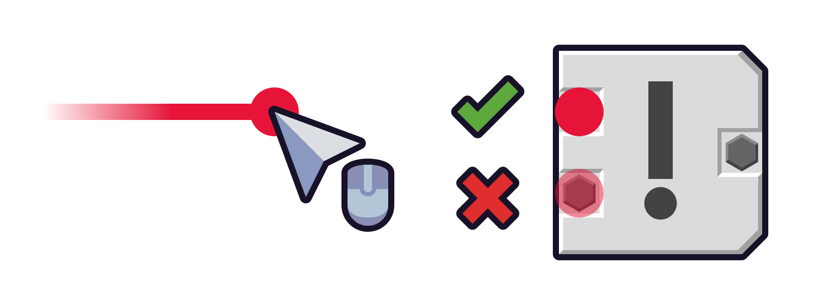 Wire that is near two ports. One is connectable and opaque. The other is not connectable and is transparent.