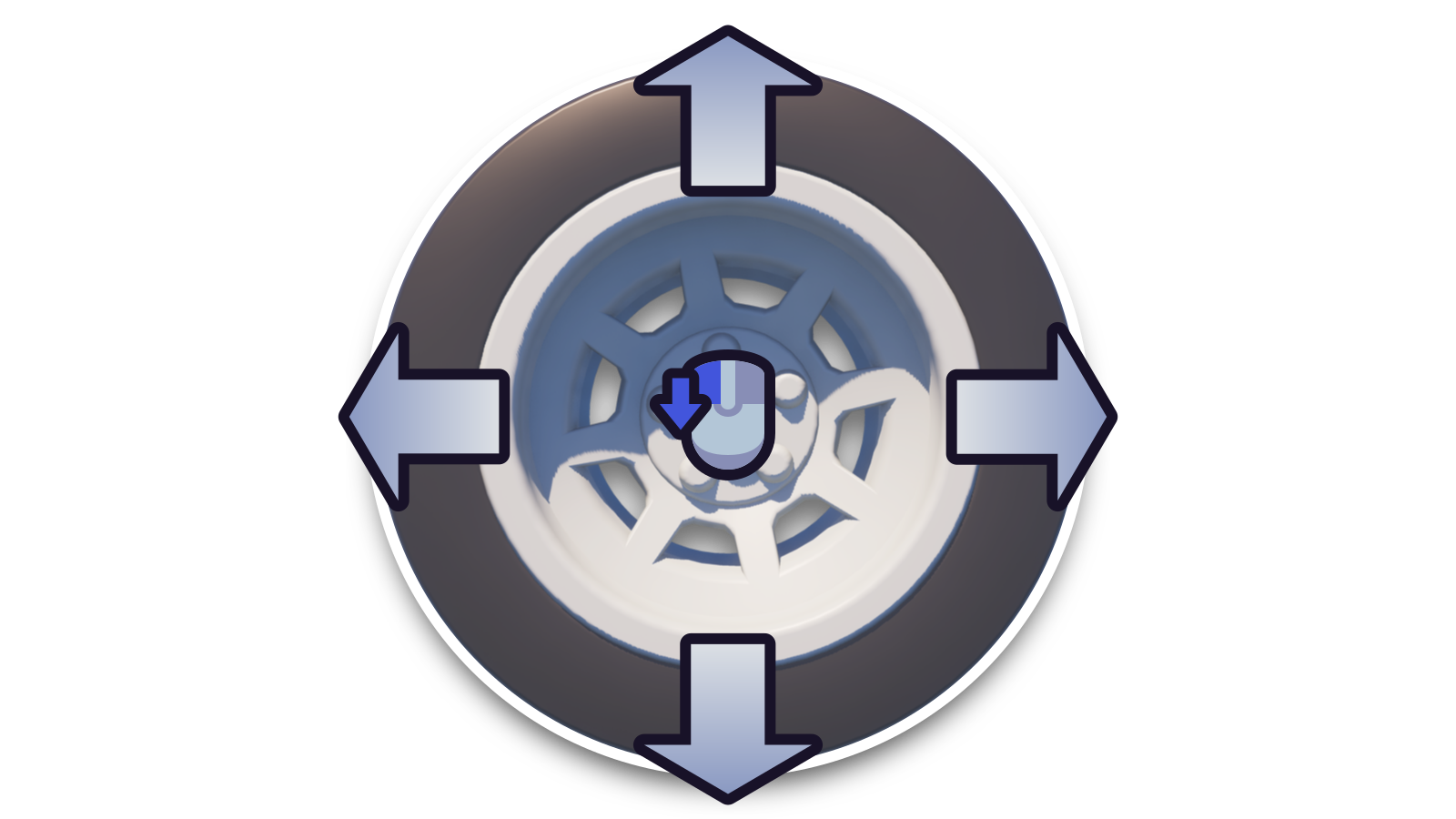 Illustration of the directions you can rotate an entity with the Manipulator