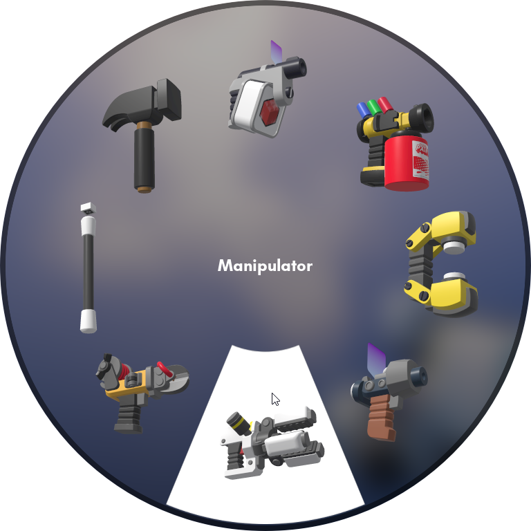 Manipulator on the bottom of the Tool Wheel